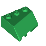 Lego Brick Wedged, Sloped 45° 3 x 3 Right / Green