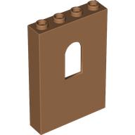 Lego Panel 1 x 4 x 5 with Arched Window / Medium Nougat