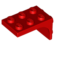 Lego Bracket 2 x 3 - 2 x 2, Curved Sides / Red