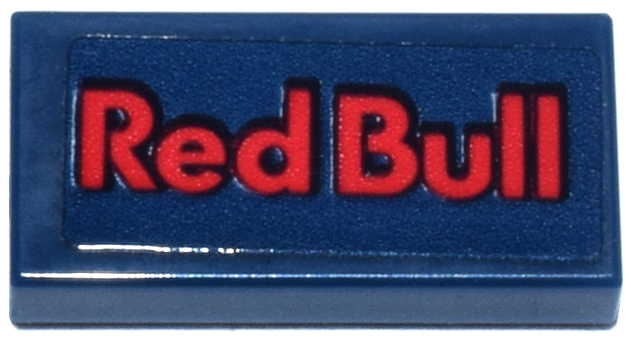 Lego Tile 1 x 2 with 'Red Bull' Logo Pattern (Sticker) - Set 77243
