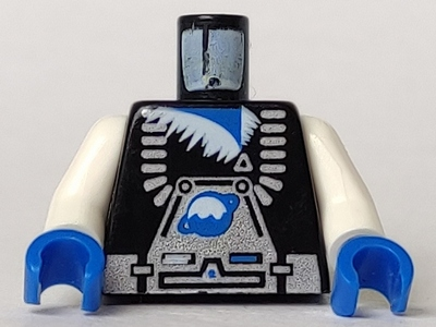 Lego Torso Space Ice Planet Silver Pattern / White Arms / Blue Hands