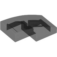 Lego Brick Curved 2 x 1 No Studs [1/2 Bow] / Trans-Black