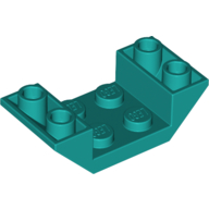 Lego Brick Sloped Inverted 45° 4 x 2 Double with 2 x 2 Recessed / Dark Turquoise