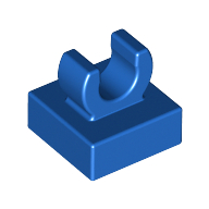 Lego Tile Special 1 x 1 with Clip with Rounded Edges / Blue