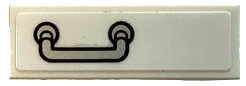 Lego Tile 1 x 3 with Silver Handle with Black Outline Pattern (Sticker) - Set 75378