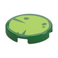 Lego Tile Round 2 x 2 with Leaf / Water Lily Print / Green