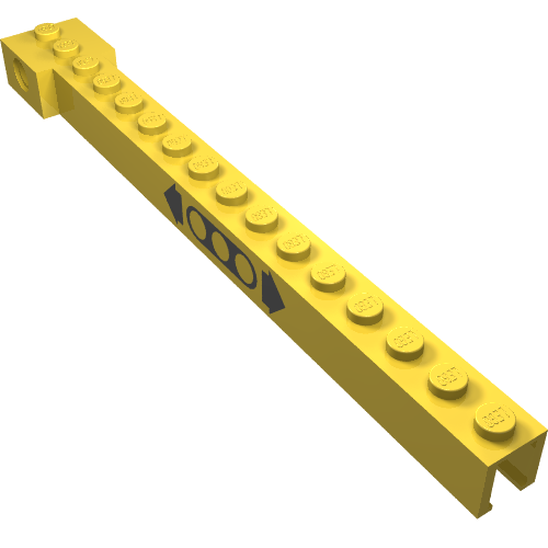 Lego Crane Arm Outside, Narrow, 16 Studs with Black Moving Print