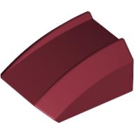 Lego Brick Curved 2 x 2 with Lip, No Studs / Dark Red