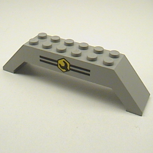 Lego Brick Sloped 45° 10 x 2 x 2 Double with Wrench Print