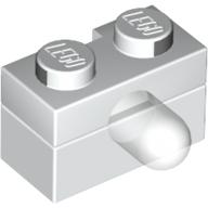 Lego Light Brick 1 x 2 with Single Side Light / White