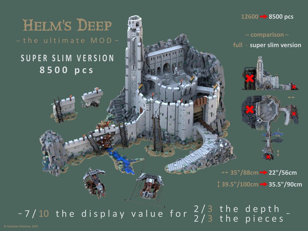 Lego Helm's Deep - the ultimate MOD - SUPER SLIM version - only 56x90cm!