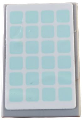 Lego Tile 2 x 3 with Light Aqua Solar Panel on White Background Pattern (Sticker) - Set 41679