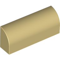 Lego Brick Curved 1 x 4 x 1 1/3 No Studs / Tan