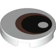 Lego Tile Round 2 x 2 with Copper Eye, Black Pupil Print