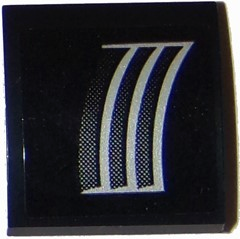 Lego Slope, Curved 2 x 2 x 2/3 with Chevrolet Camaro Air Vents Pattern Model Left Side (Sticker) - Set 75874