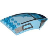 Lego Windscreen 10 x 6 x 2 Curved with Light Bluish Grey/Dark Bluish Grey Cockpit Print