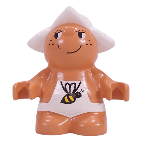 Lego Duplo Figure Little Forest Friend, Male White Overalls with Bee Print (Dozey Meadowsweet)