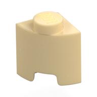 Lego Brick Round, Quarter 1 x 1 / Tan