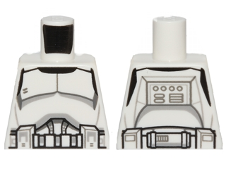 Lego Torso SW Armor Clone Trooper Black Belt Pattern / White