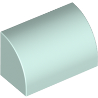 Lego Brick Curved 1 x 2 x 1 No Studs / Light Aqua