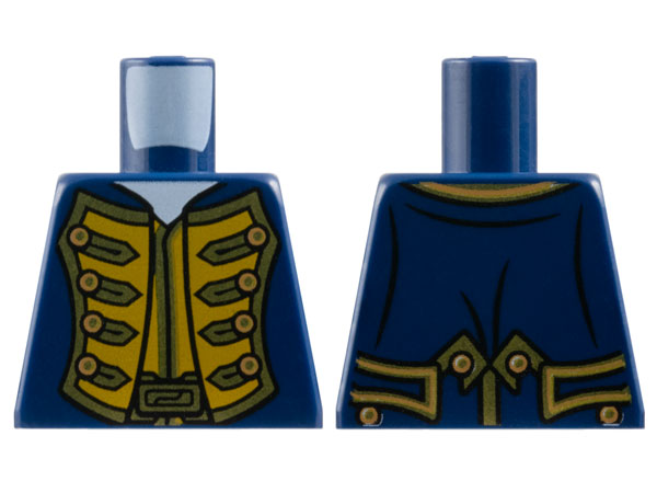 Lego Torso Pirate Bluecoat Governor Pattern / Dark Blue