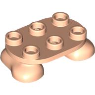 Lego Feet, 2 x 3 x 2/3 with 6 Studs on Top / Light Nougat