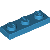 Lego Plate 1 x 3 / Dark Azure