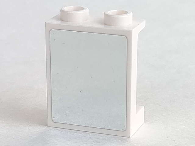 Lego Panel 1 x 2 x 2 with Side Supports - Hollow Studs with Mirror Pattern (Sticker) - Set 41058