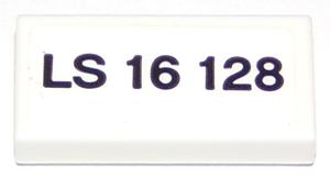 Lego Tile 1 x 2 with 'LS 16 128' Pattern (Sticker) - Set 75875