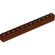 Lego Brick 1 x 12 / Reddish Brown