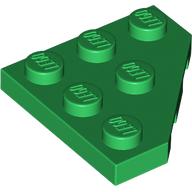 Lego Wedge Plate 3 x 3 Cut Corner / Green