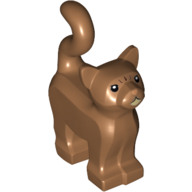 Lego Animal, Cat, Standing New Style with White Chin, and Reddish Brown Stripes on Forehead Print (Crookshanks)