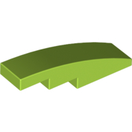Lego Brick Curved 4 x 1 No Studs [Stud Holder with Asymmetric Ridges] / Lime
