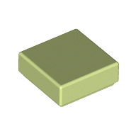 Lego Tile 1 x 1 with Groove / Yellowish Green
