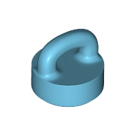 Lego Tile Round 1 x 1 Special with Clip-Bar / Medium Azure