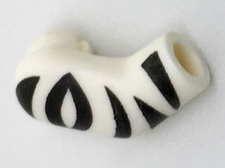 Lego Arm, Right with Black Zebra Stripes Pattern / White