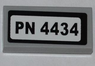 Lego Tile 1 x 2 with 'PN 4434' on White Background Pattern (Sticker) - Set 4434