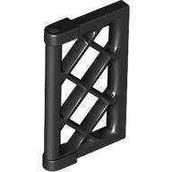 Lego Window 1 x 2 x 3 Pane Latticed with Thick Corner Tabs / Black
