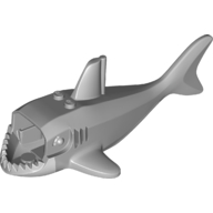 Lego Animal Body Part, Shark Body with Gills and White Belly Print / Light Bluish Gray