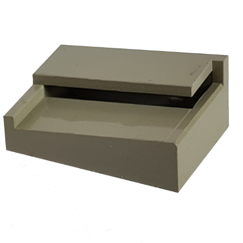 Lego Modulex Name Holder End 2 x 3 - Left / Modulex Light Gray