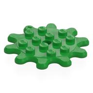 Lego Plate Special 4 x 4 Splat Gear, 10 Teeth / Bright Green