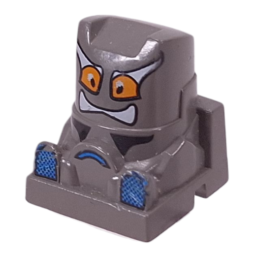 Lego Racer Driver Head, Brick Special 2 x 2 Square, Orange Eyes, White Teeth, Turquoise Feet (Surfer)