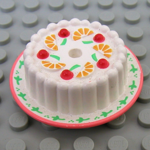 Lego Scala, Food, Cake with Red Cherries and Oranges Print