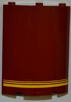 Lego Cylinder Quarter 4 x 4 x 6 with 3 Yellow Stripes Pattern (Sticker) - Set 7637