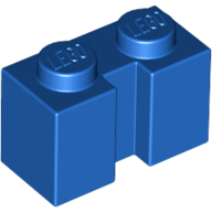 Lego Brick Special 1 x 2 with Groove / Blue