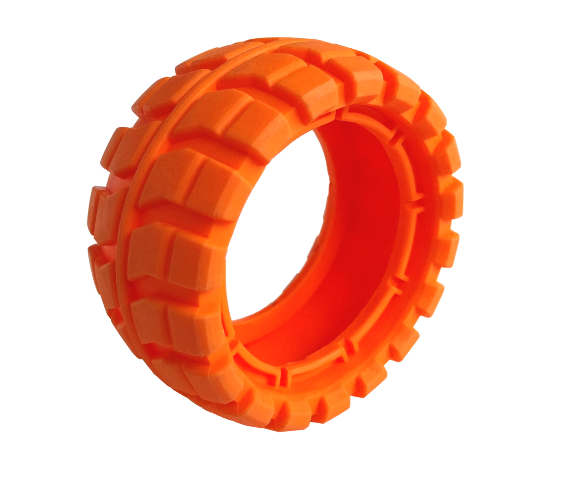 Lego Tire 81 x 40 Balloon Offset Tread / Orange