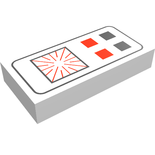 Lego Tile 1 x 2 with Space Computer Print / White