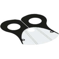 Lego Neckwear Cape, Pauldron with Black Neck and Four Thin Gray Stripes Print / White