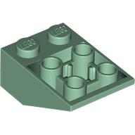 Lego Brick Sloped Inverted 33° 3 x 2, Connections between Studs, Ovoid Bottom Pin / Sand Green