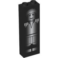 Lego Brick 1 x 2 x 5 with Blocked Open Studs and Bottom Stud Holder with Han Solo in Carbonite Print